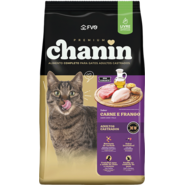 Ração Seca Chanin Carne e Frango para Gatos Adultos Castrados - 25Kg