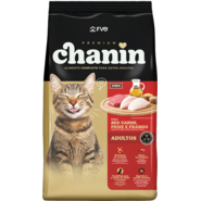 Ração Seca Chanin Carne, Peixe e Frango para Gatos Adultos - 25Kg