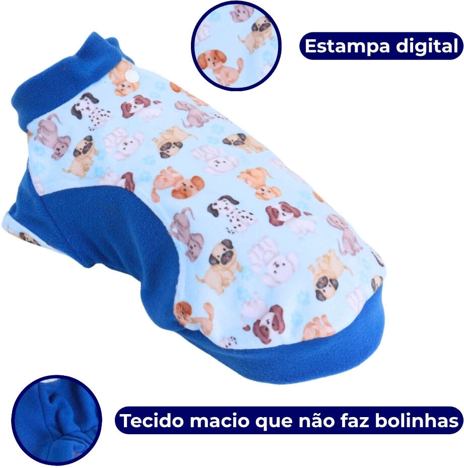 Moletom Pickorruchos Soft Print Azul - Tam. 02