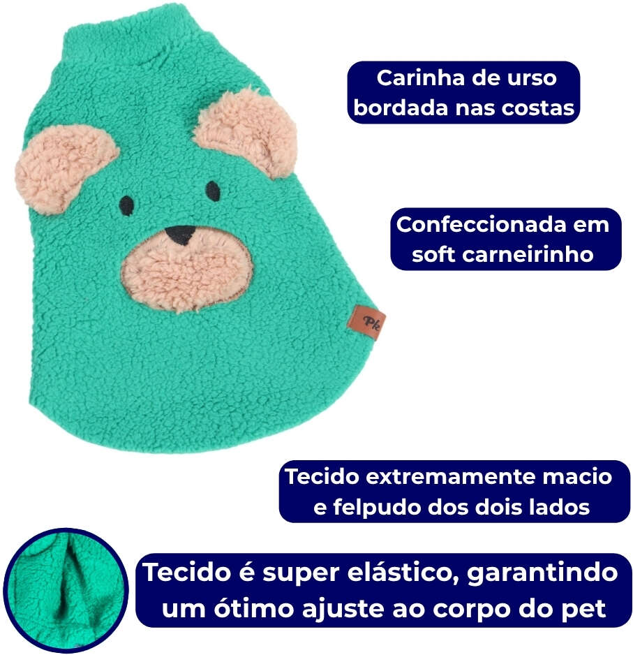 Moletom Pickorruchos Teddy Menta - Tam. 03