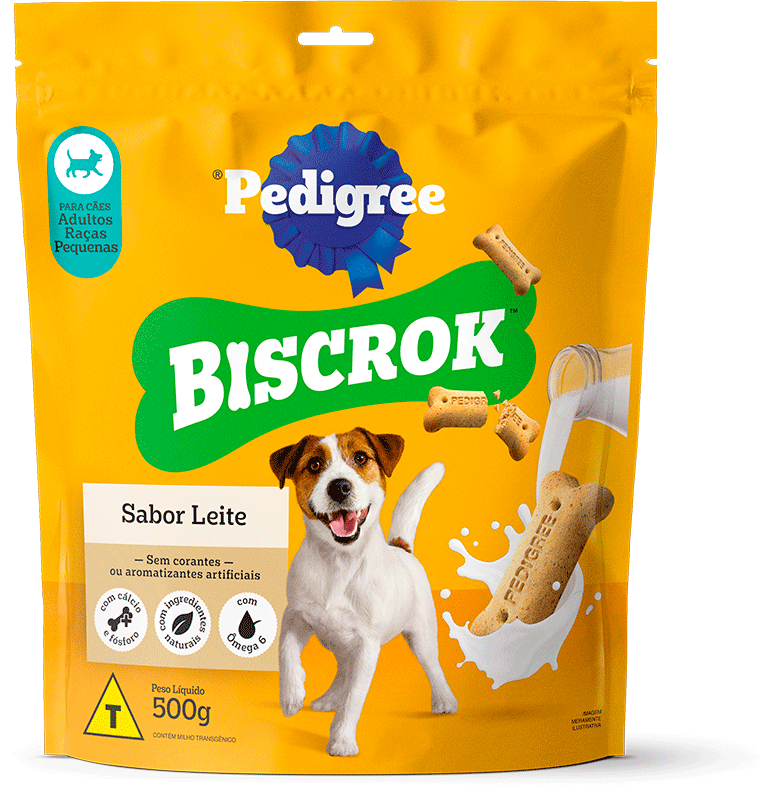 Biscoito Pedigree Biscrok para Cães Adultos Porte Pequeno Sabor Leite - 500g