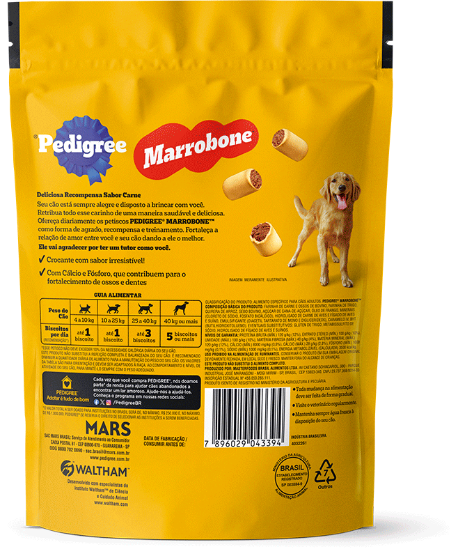 Biscoito Pedigree Marrobone para Cães Adultos Sabor Carne - 500g