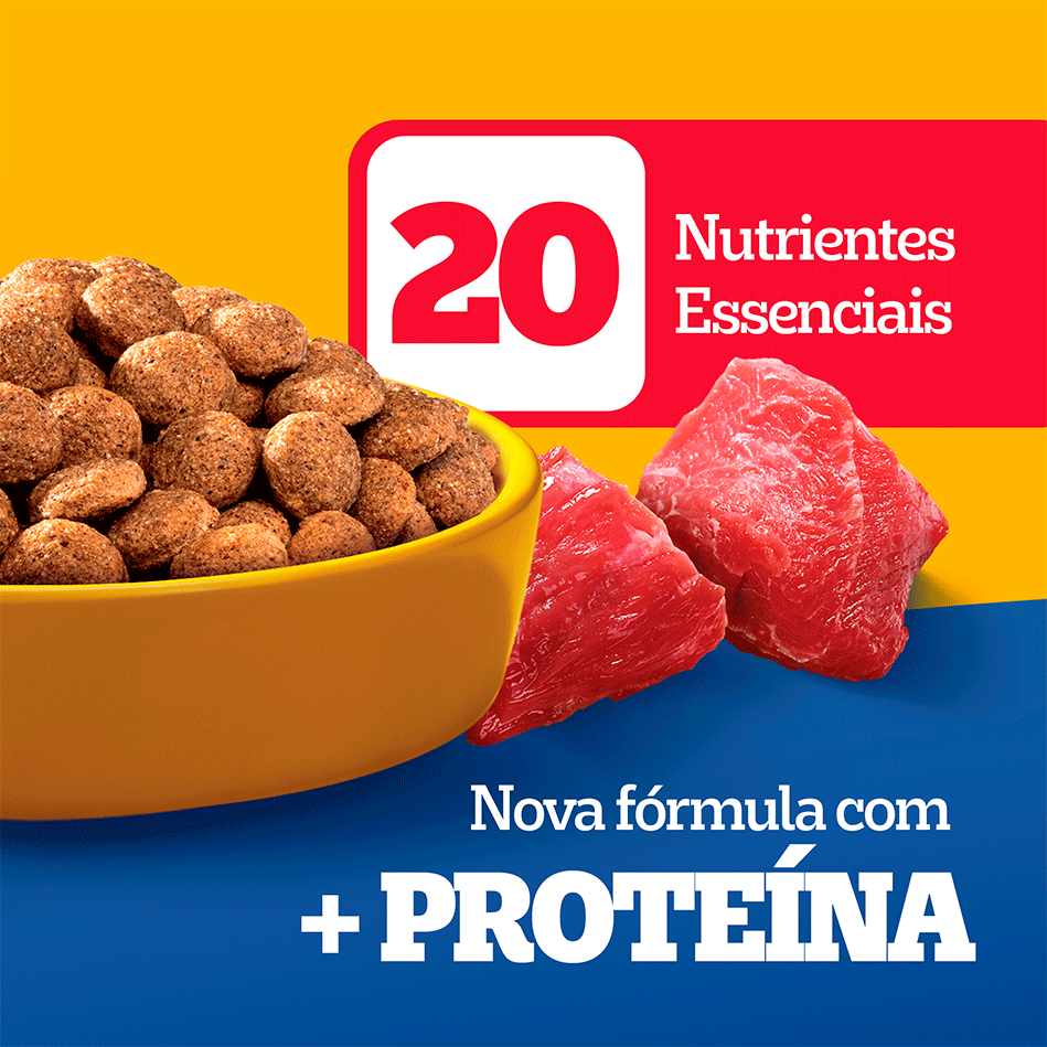 Ração Seca Pedigree Nutrição Essencial Carne para Cães Adultos Raças Médias e Grandes - 15Kg