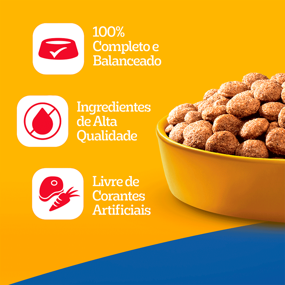 Ração Seca Pedigree Nutrição Essencial Carne para Cães Adultos Raças Médias e Grandes - 15Kg