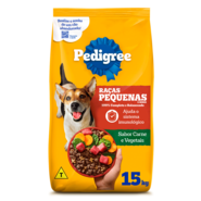 Ração Pedigree Carne e Vegetais Cães Adultos Raças Pequenas e Minis - 15Kg