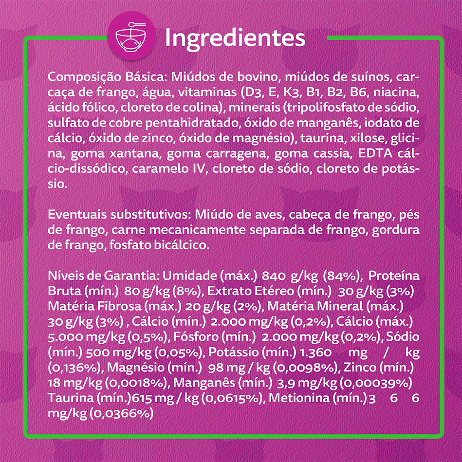 Ração Whiskas Lata Patê de Carne - 290 g