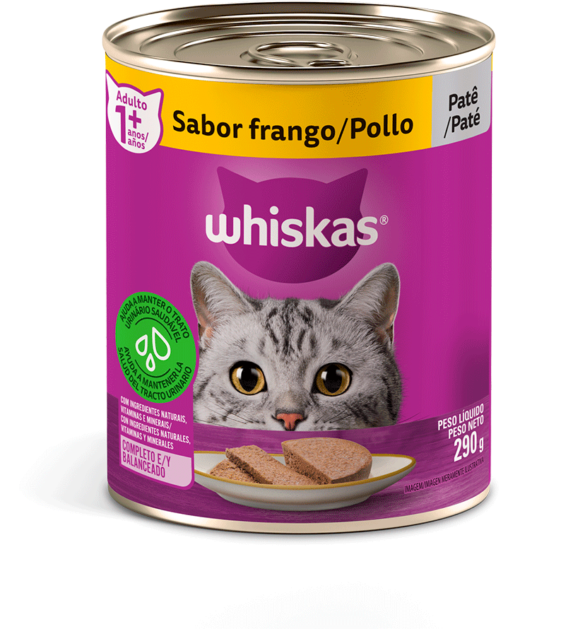 Ração Whiskas Lata Patê de Frango - 290 g