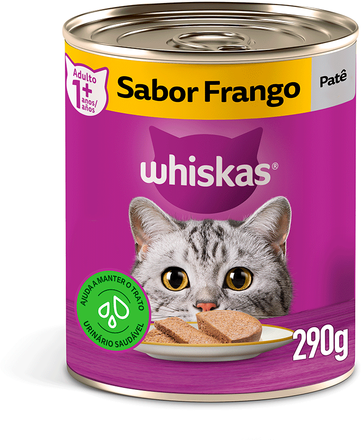Ração Whiskas Lata Patê de Frango - 290 g