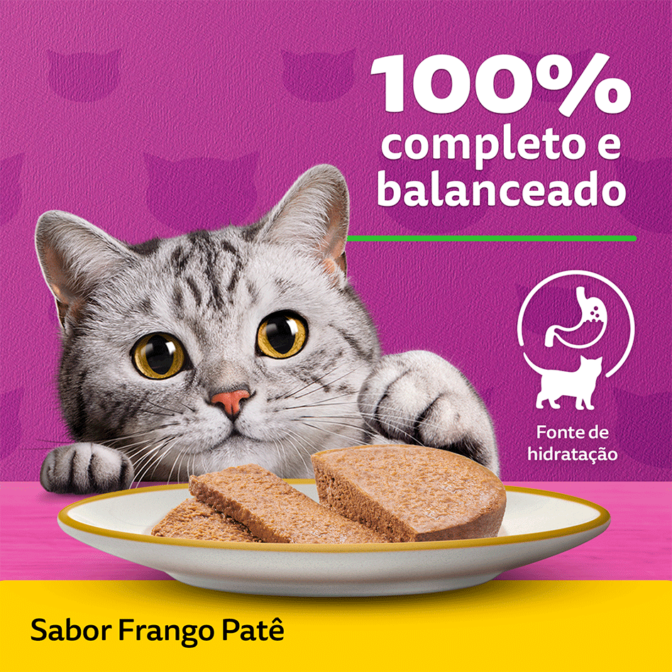 Ração Whiskas Lata Patê de Frango - 290 g
