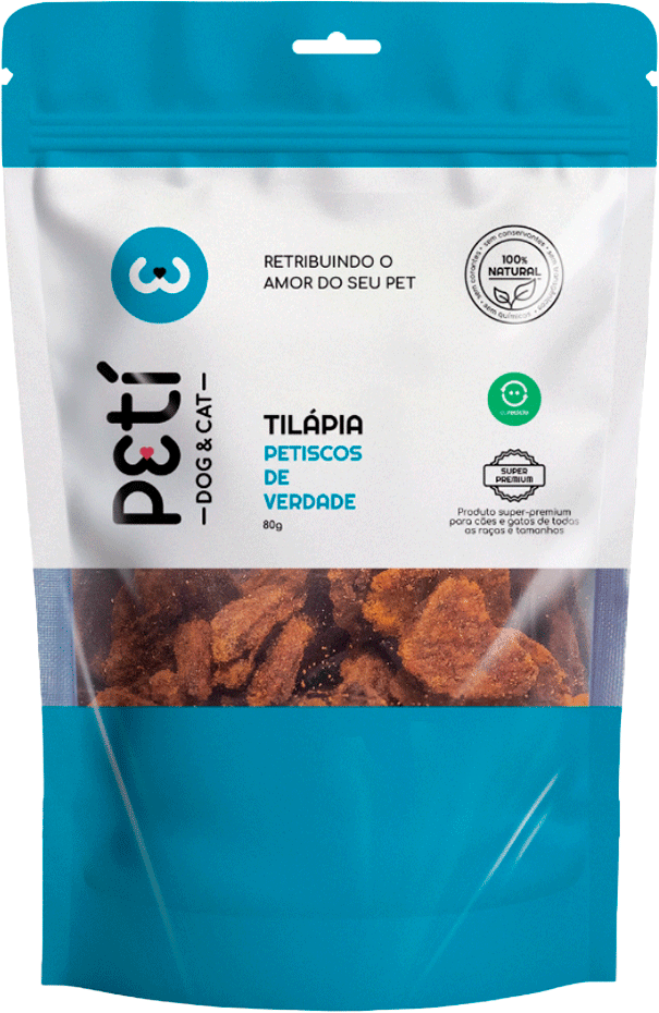 Petisco Natural Petí Sabor Tilápia para Cães e Gatos - 80 g