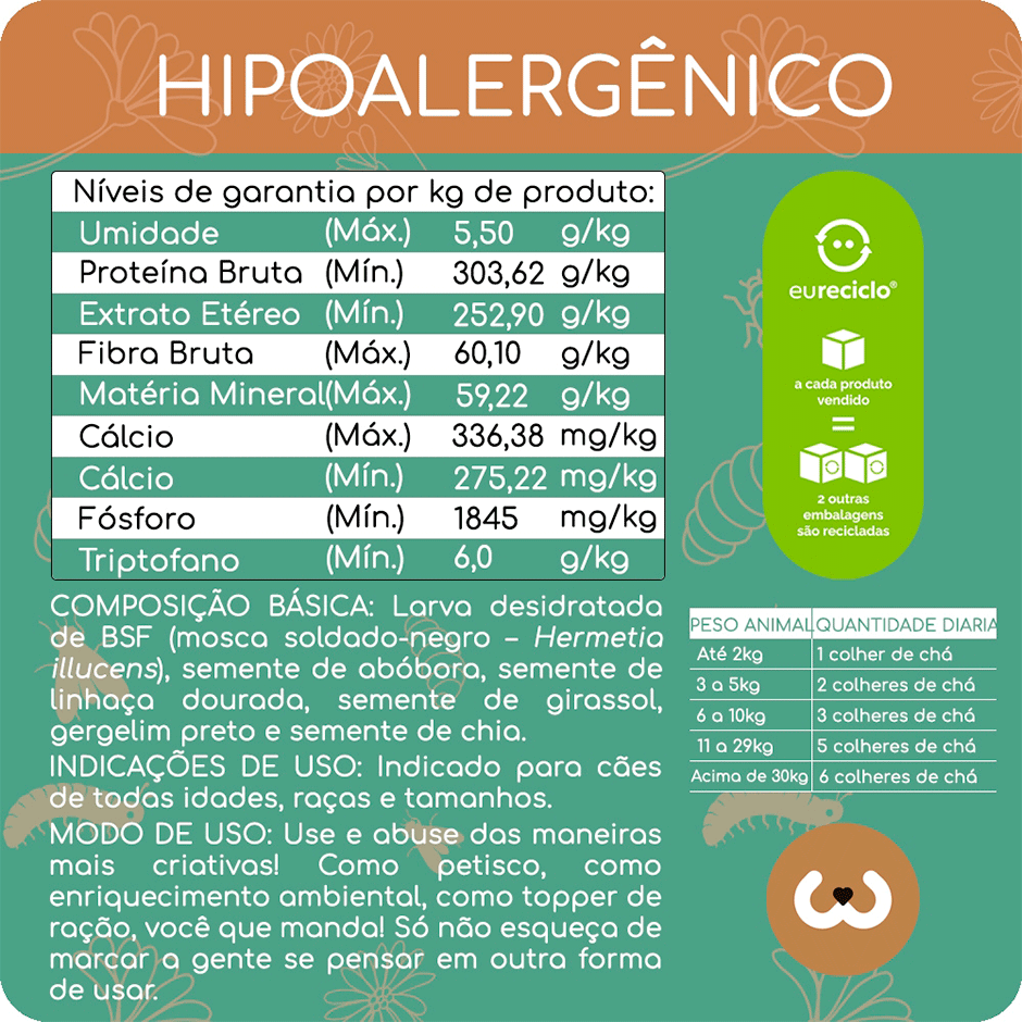 Snack Natural Petí Granola Entofit para Cães - 130 g