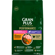 Ração Seca GranPlus Performance para Cães Adultos Raças Médias e Grandes sabor Frango e Cenoura - 20Kg