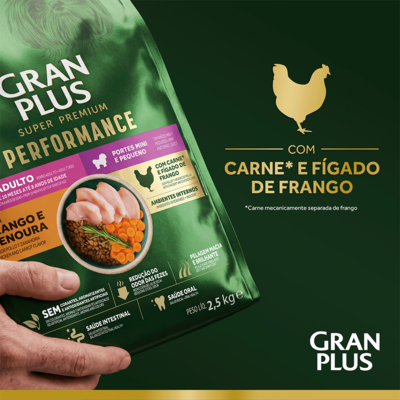 Ração Seca GranPlus Performance para Cães Sêniores Todas Raças sabor Frango e Peru