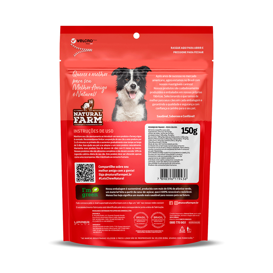 Petisco Natural Farm Pescoço de Frango para Cães - 150 g