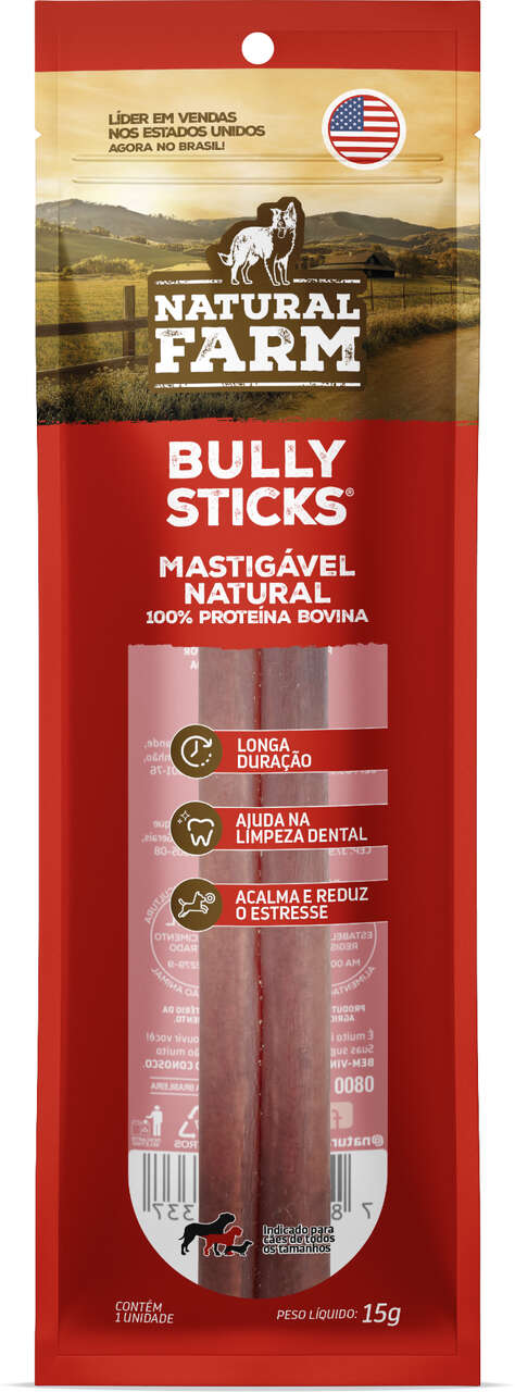 Petisco Natural Farm Bully Sticks para Cães - 15 g