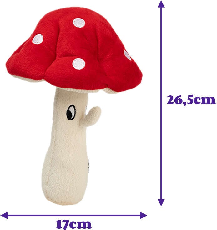 Brinquedo Pelúcia Qmonster Cogumelo Vermelho para Cães - Tam. Único