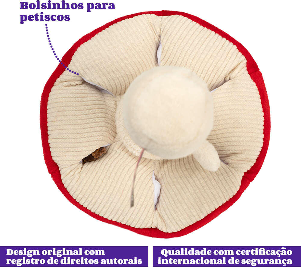 Brinquedo Pelúcia Qmonster Cogumelo Vermelho para Cães - Tam. Único