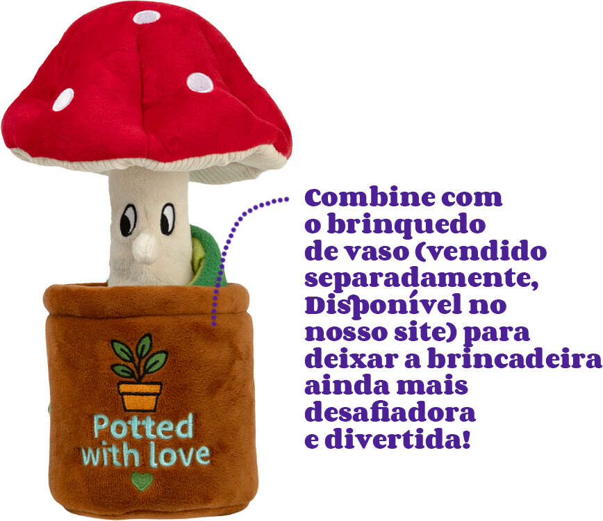 Brinquedo Pelúcia Qmonster Cogumelo Vermelho para Cães - Tam. Único