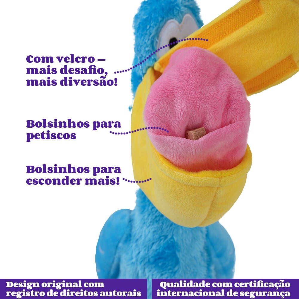 Brinquedo Pelúcia Qmonster Pelicana Dada Azul para Cães - Tam. Único