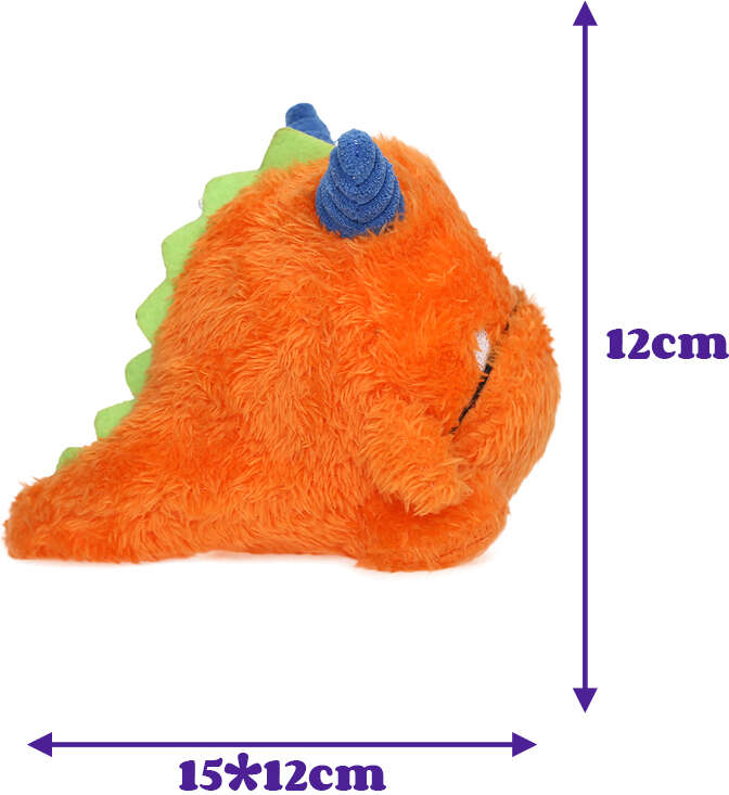 Brinquedo Pelúcia Qmonster Monstro com Bola Espinhosa Laranja para Cães - Tam. Único