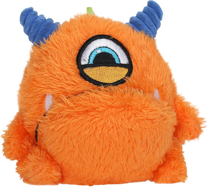 Brinquedo Pelúcia Qmonster Monstro com Bola Espinhosa Laranja para Cães - Tam. Único