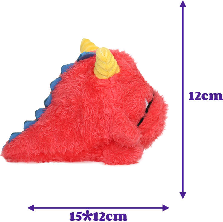 Brinquedo Pelúcia Qmonster Monstro com Bola Espinhosa Vermelho para Cães - Tam. Único