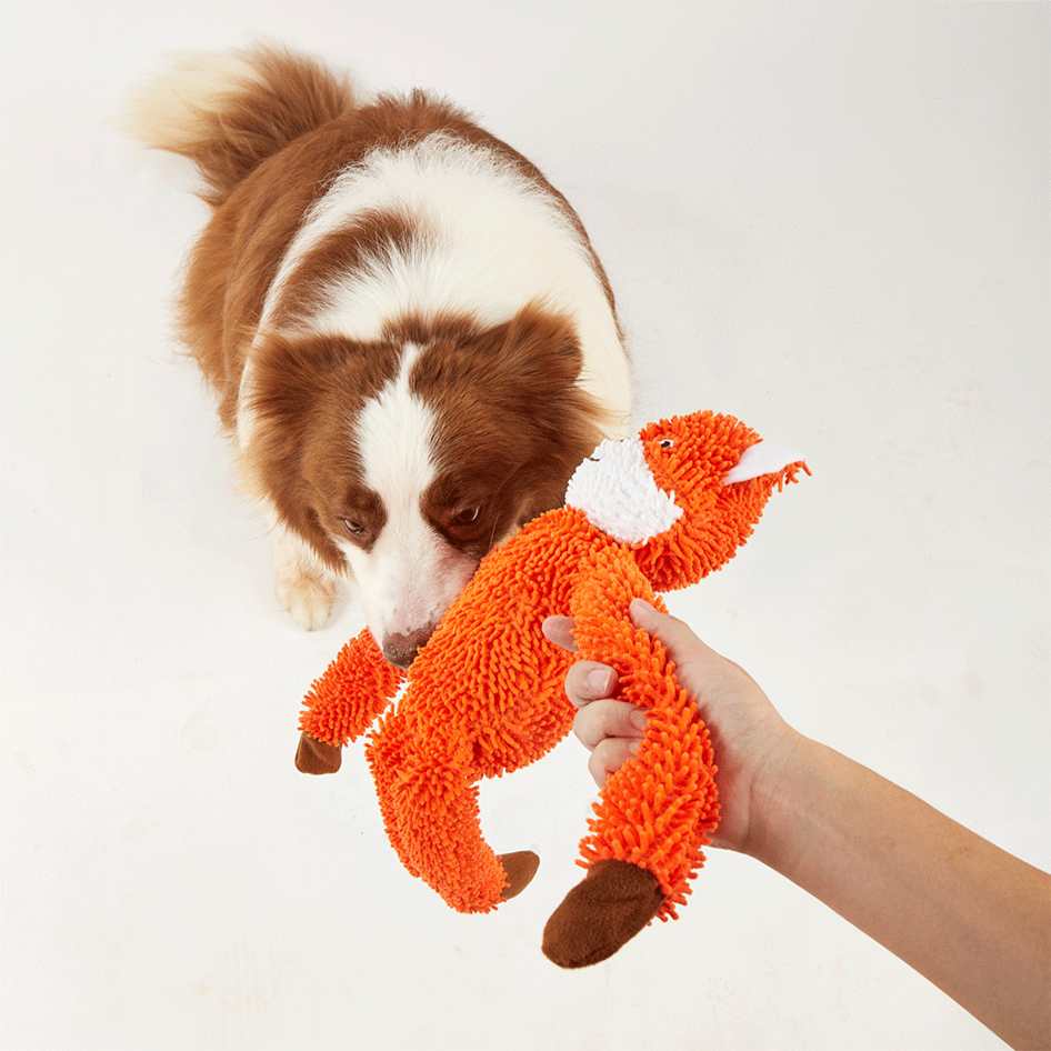 Brinquedo Pelúcia Fofos Raposa Tough Laranja para Cães - Tam. Único