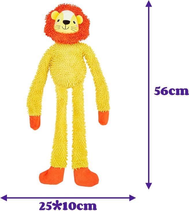 Brinquedo Pelúcia Fofos Leão Tough Amarelo para Cães - Tam.Único