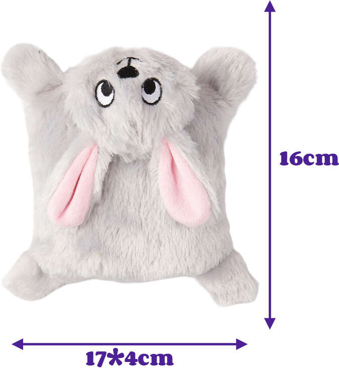 Brinquedo Pelúcia Fofos Lebre Puppy Cinza para Cães - Tam. Único