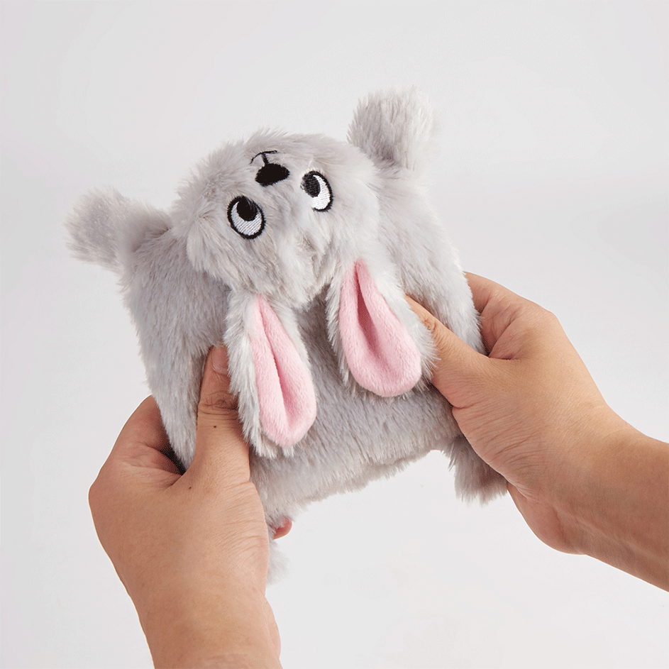 Brinquedo Pelúcia Fofos Lebre Puppy Cinza para Cães - Tam. Único