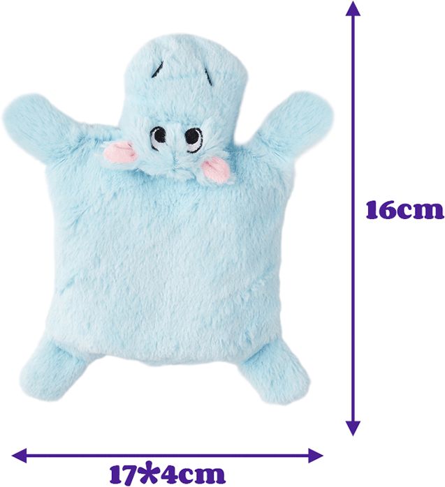 Brinquedo Pelúcia Fofos Hipopótamo Puppy Azul Claro para Cães - Tam. Único