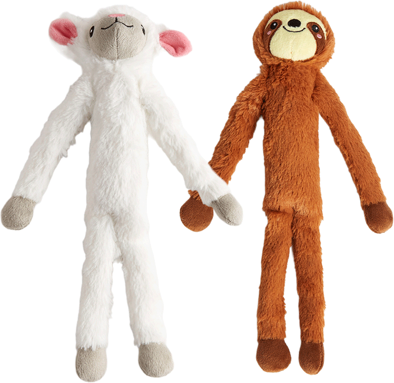 Brinquedo Pelúcia Fofos Preguiça e Ovelha Colorido para Cães - Tam. Único