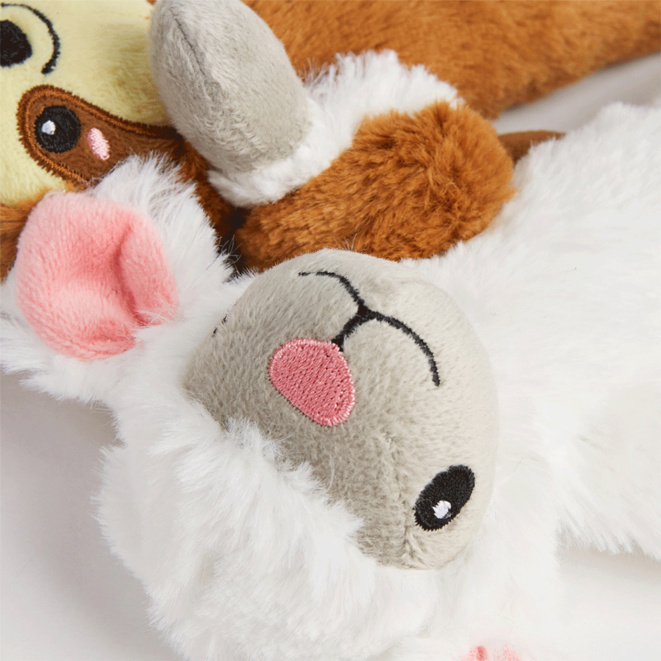 Brinquedo Pelúcia Fofos Preguiça e Ovelha Colorido para Cães - Tam. Único