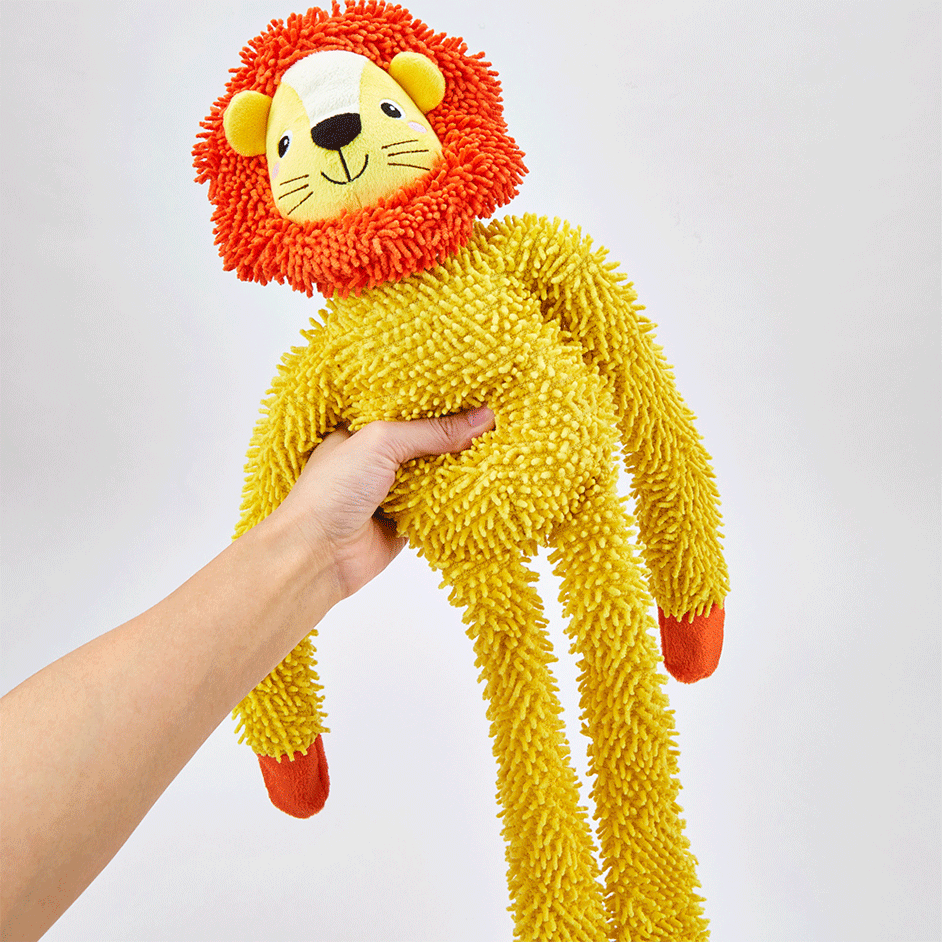 Brinquedo Pelúcia Fofos Leão Tough Amarelo para Cães - Tam.Único