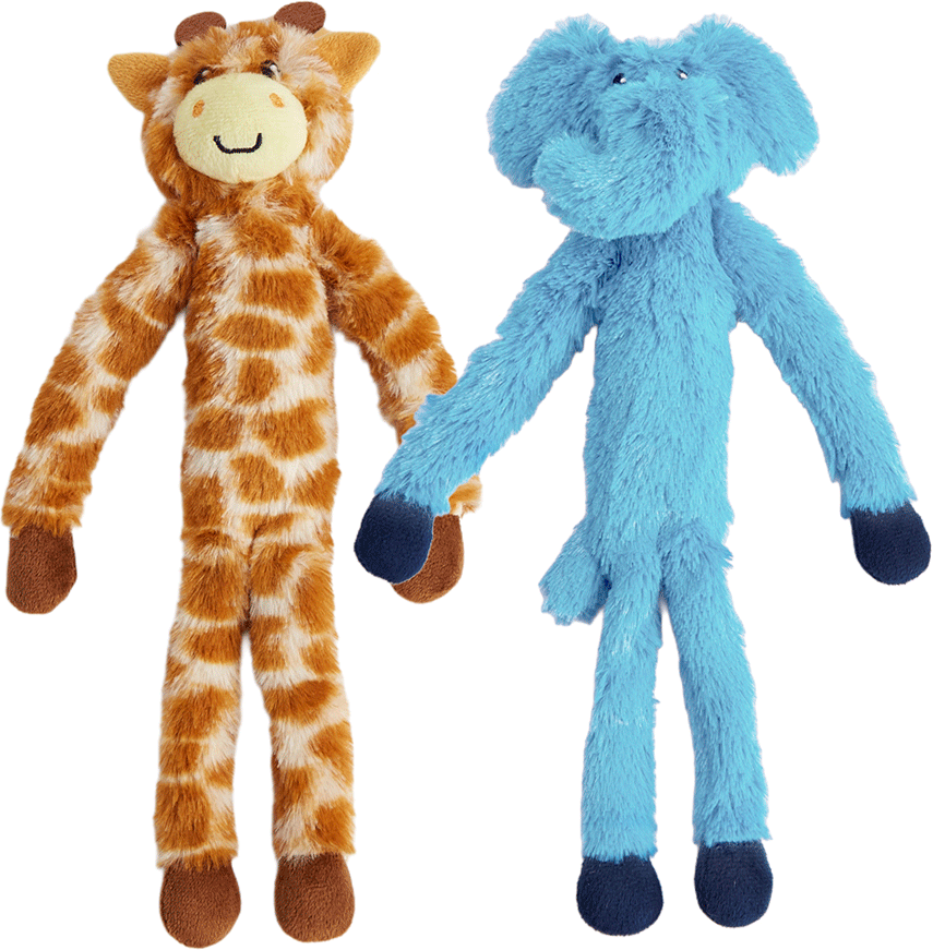 Brinquedo Pelúcia Fofos Girafa e Elefante Colorido para Cães - Tam. Único