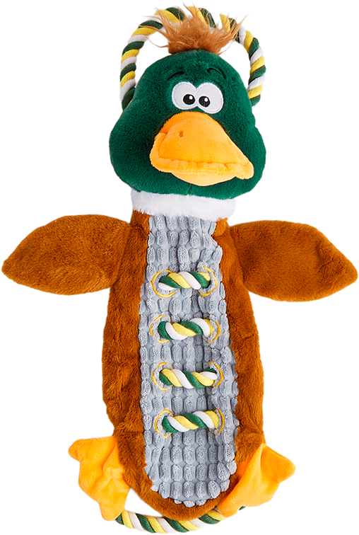 Brinquedo Pelúcia Fofos Pato com Corda Marrom para Cães - Tam. Único
