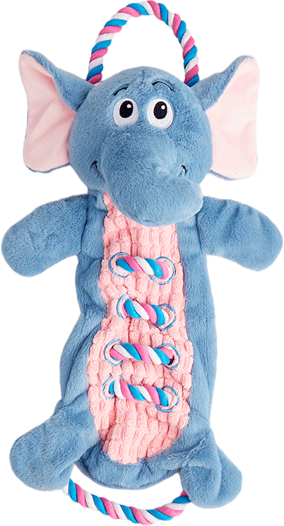 Brinquedo Pelúcia Fofos Elefante Brincadeira De Corda Azul Claro para Cães - Tam. Único