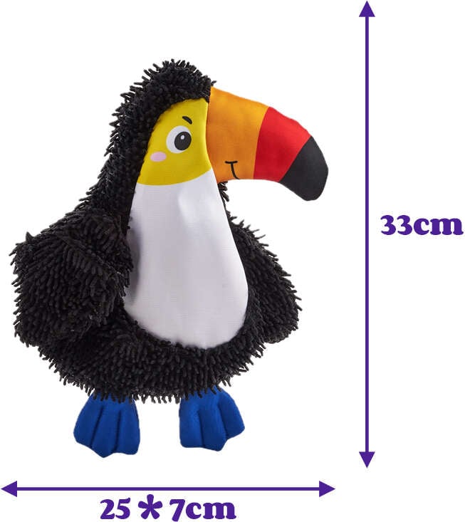 Brinquedo Pelúcia Fofos Tucano Tough Crocante Preto para Cães - Tam. Único
