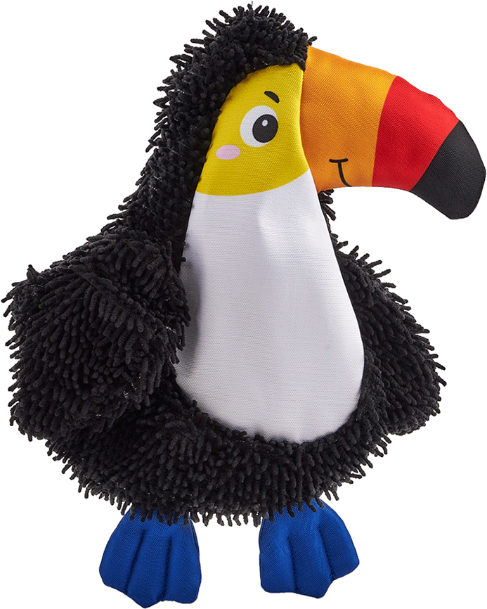 Brinquedo Pelúcia Fofos Tucano Tough Crocante Preto para Cães - Tam. Único