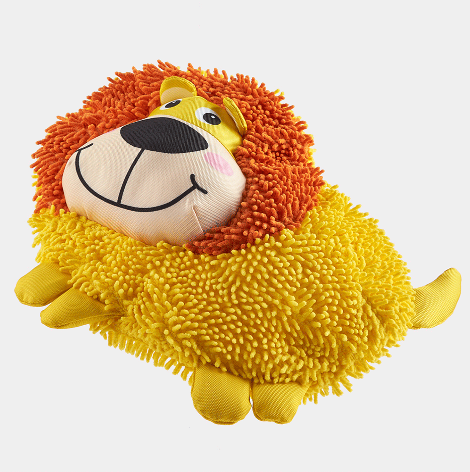 Brinquedo Pelúcia Fofos Leão Tough Crocante Amarelo para Cães - Tam. Único