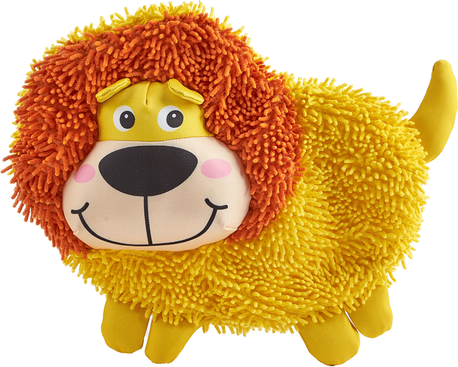 Brinquedo Pelúcia Fofos Leão Tough Crocante Amarelo para Cães - Tam. Único