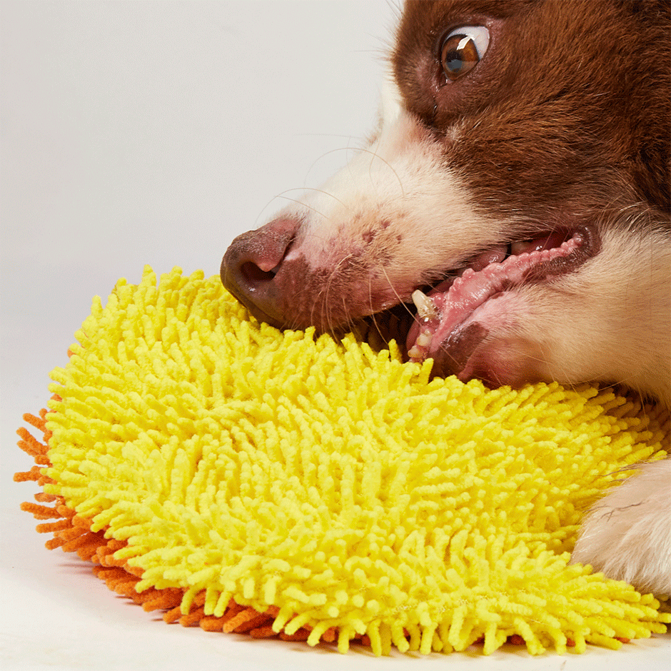 Brinquedo Pelúcia Fofos Leão Tough Crocante Amarelo para Cães - Tam. Único