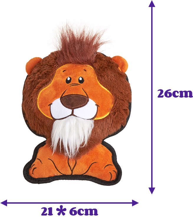 Brinquedo Pelúcia Fofos Leão Safari Marrom para Cães - Tam. Único