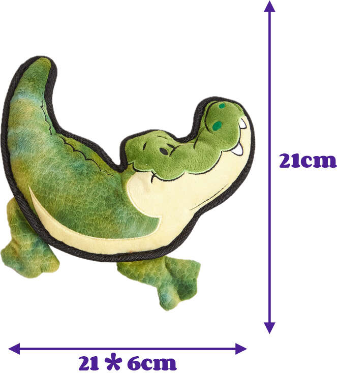 Brinquedo Pelúcia Fofos Crocodilo Safari Verde para Cães - Tam. Único