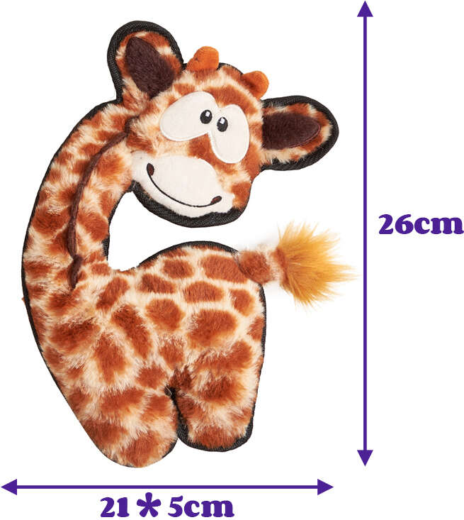 Brinquedo Pelúcia Fofos Girafa Safari Marrom para Cães - Tam. Único