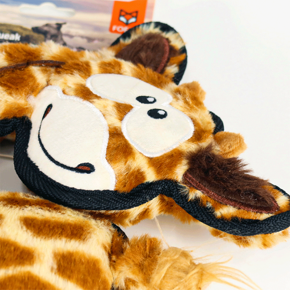 Brinquedo Pelúcia Fofos Girafa Safari Marrom para Cães - Tam. Único