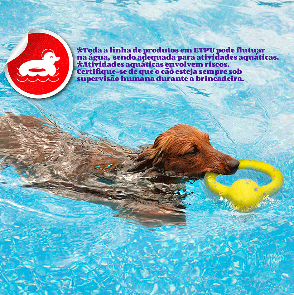 Brinquedo Interativo Fofos Flyer Amarelo para Cães - Tam. Único