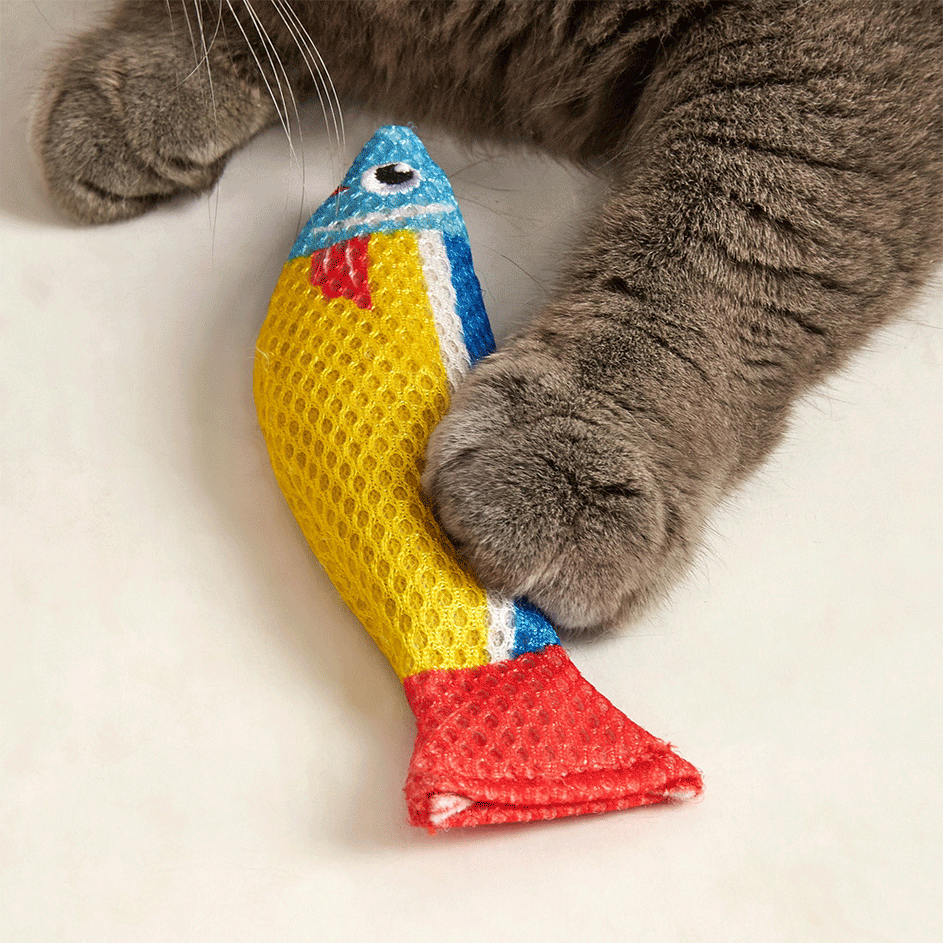 Kit Brinquedo Interativo Fofos Sardinha com Catnip Sortidas para Gatos - Tam. Único