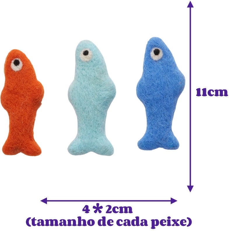 Kit Brinquedo Interativo Fofos Sardinha Sortidas para Gatos - Tam. Único