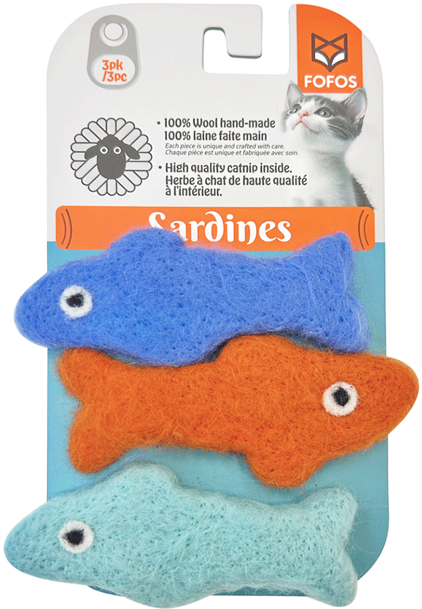 Kit Brinquedo Interativo Fofos Sardinha Sortidas para Gatos - Tam. Único